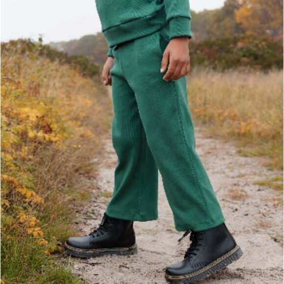 Noble Organic Rib Flare Pant In Pine Sz 7 - Picture 1 of 6
